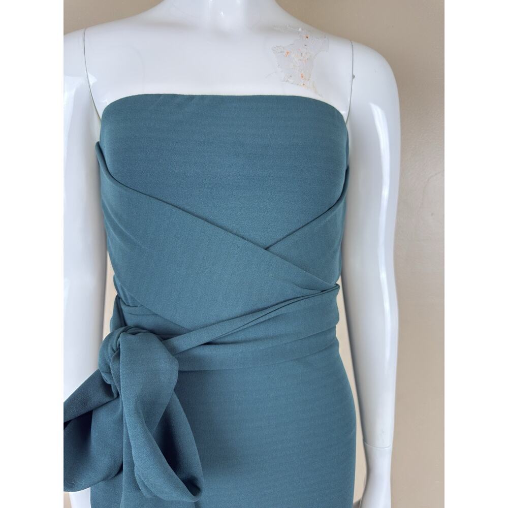 Lulus Teal Blue Strapless Maxi Dress With Split Front Hem Formal Gown XS NWT - Picture 8 of 15